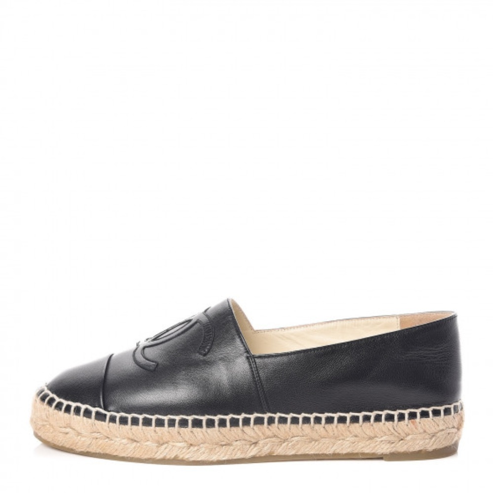 Chanel Lambskin CC Espadrille Flats